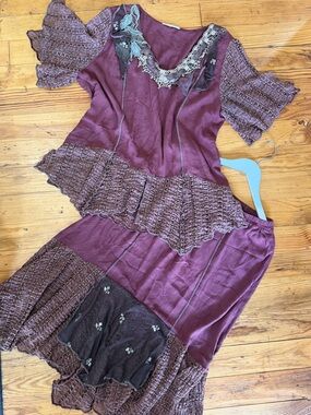 Women's Plum Tiered Boho Skirt